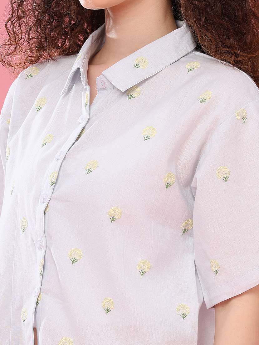 Women Embroidered Short Sleeves Regular Fit Shirt - 22395913 -  Standard Image - 1