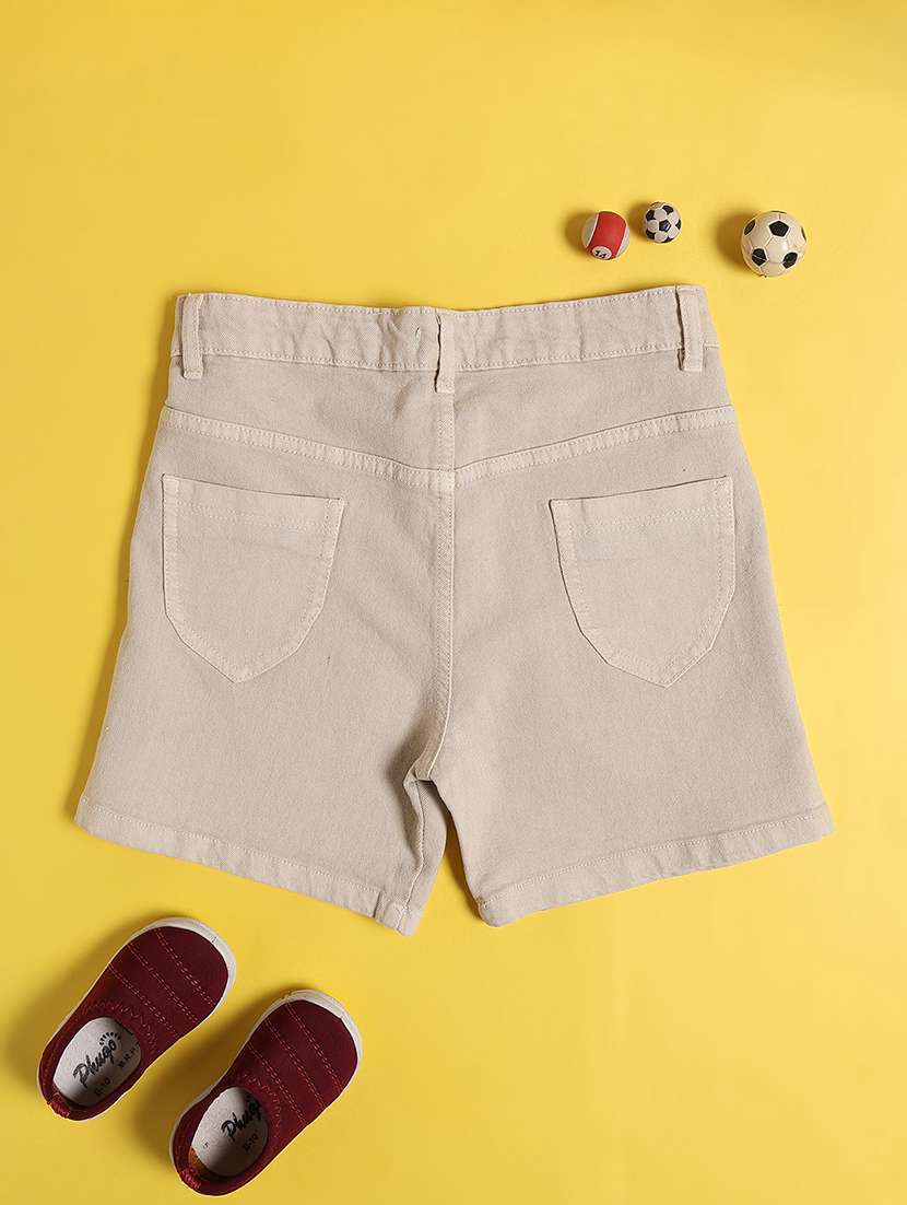 girls solid mid rise regular shorts - 22395956 -  Standard Image - 1