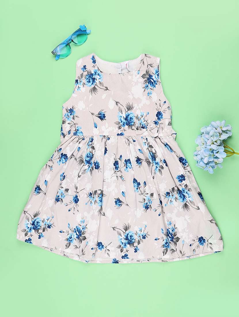 girls printed sleeveless fit and flare dress - 22396015 -  Standard Image - 1