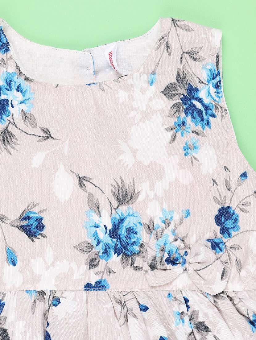 girls printed sleeveless fit and flare dress - 22396015 -  Standard Image - 4
