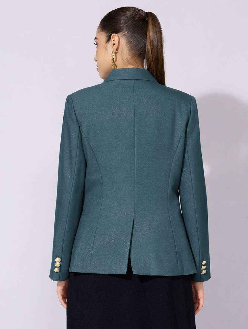 women solid long sleeve single breasted blazer - 22396066 -  Standard Image - 4