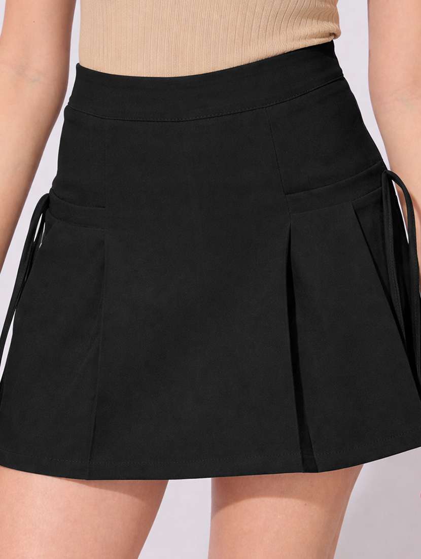 women solid high rise a-line skirt - 22396082 -  Standard Image - 1
