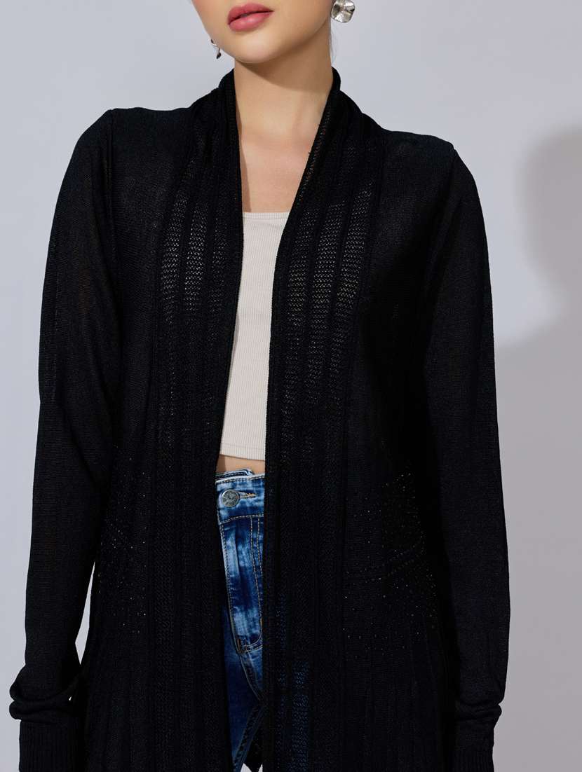 women self designed long sleeve shrug - 22396100 -  Standard Image - 1