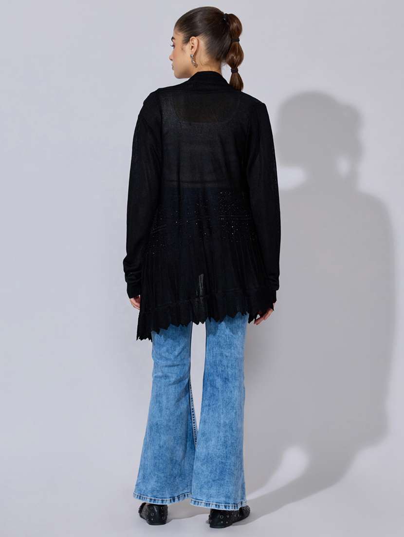 women self designed long sleeve shrug - 22396100 -  Standard Image - 4