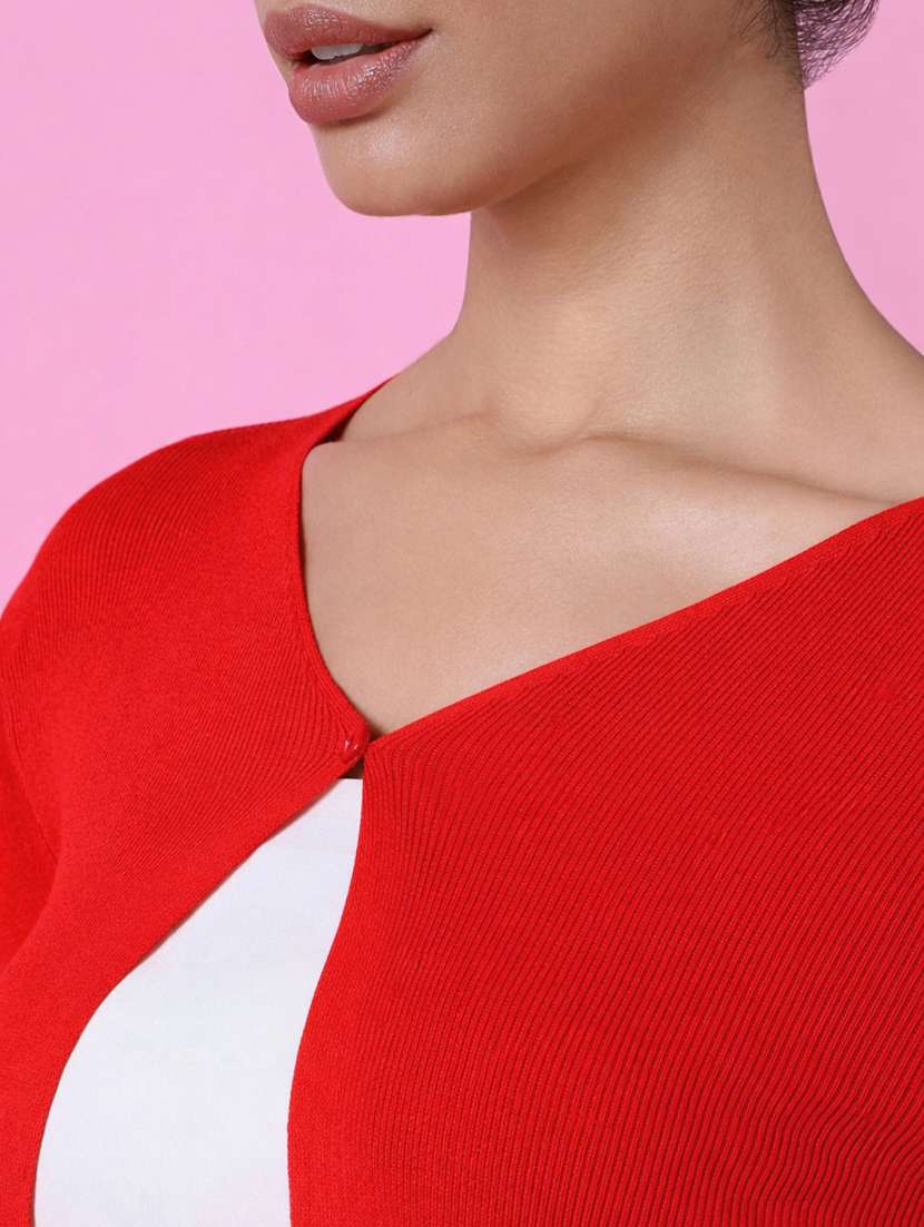 women solid long sleeve shrug - 22396104 -  Standard Image - 1