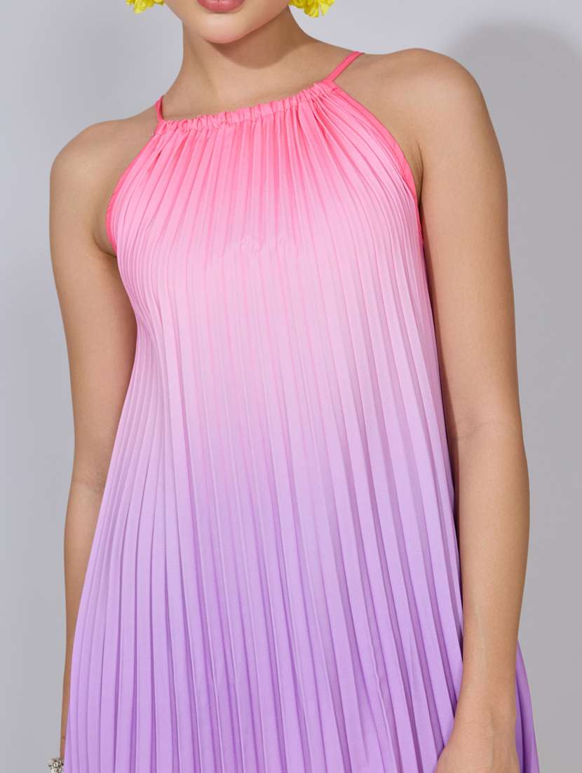 women ombre print halter neck a-line dress - 22396117 -  Standard Image - 1