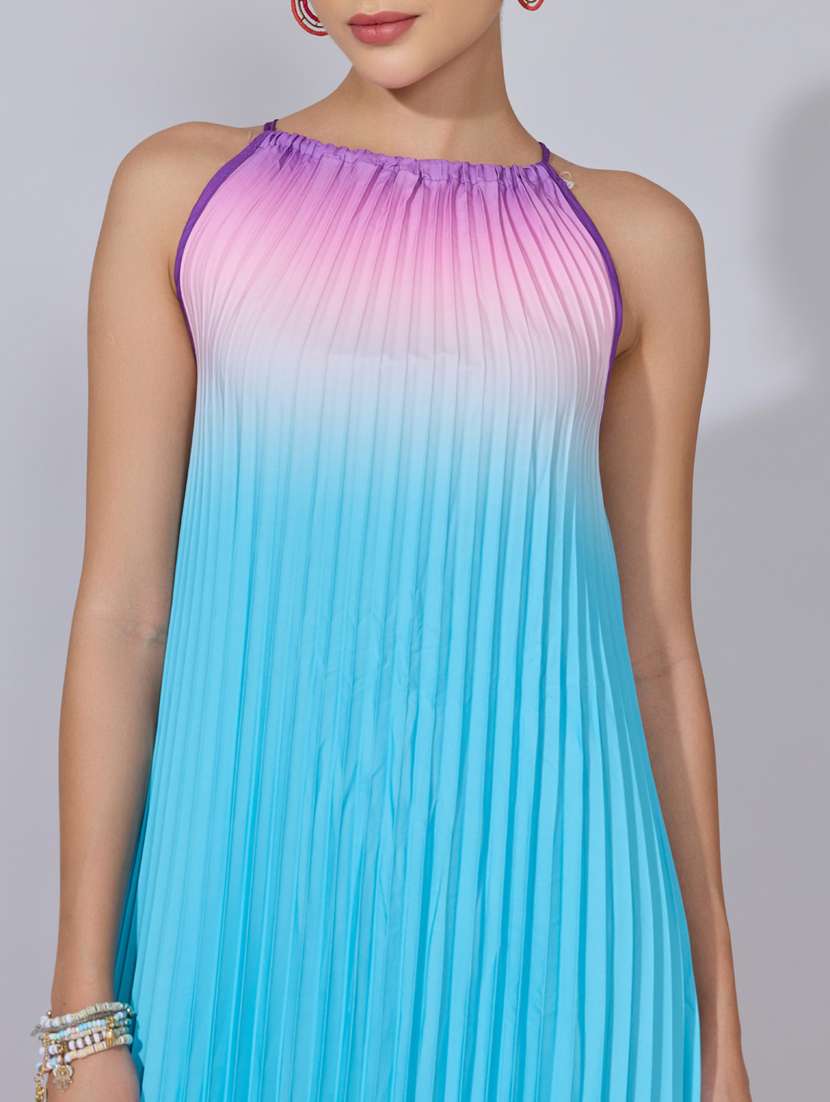 women ombre print halter neck a-line dress - 22396118 -  Standard Image - 1