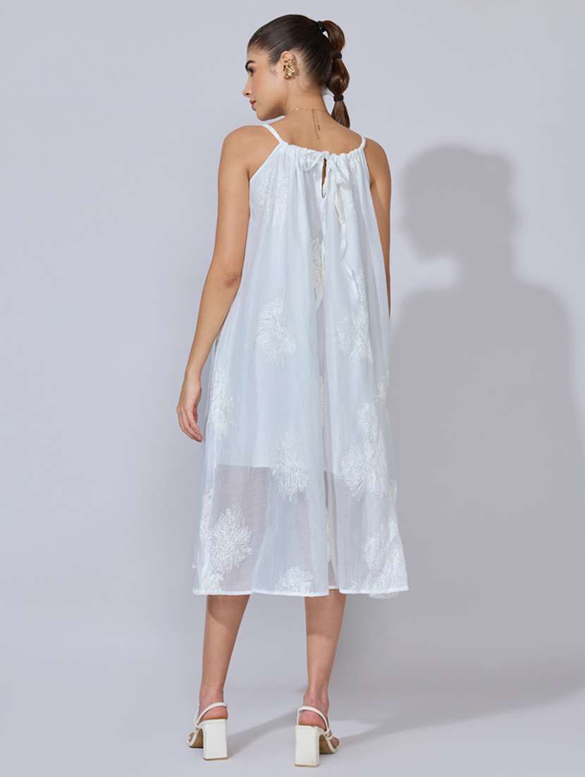 women embroidered shoulder strap a-line dress - 22396120 -  Standard Image - 4