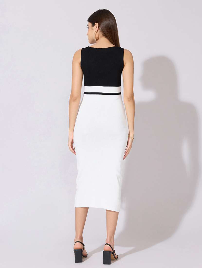 women color blocked sleeveless bodycon dress - 22396122 -  Standard Image - 4