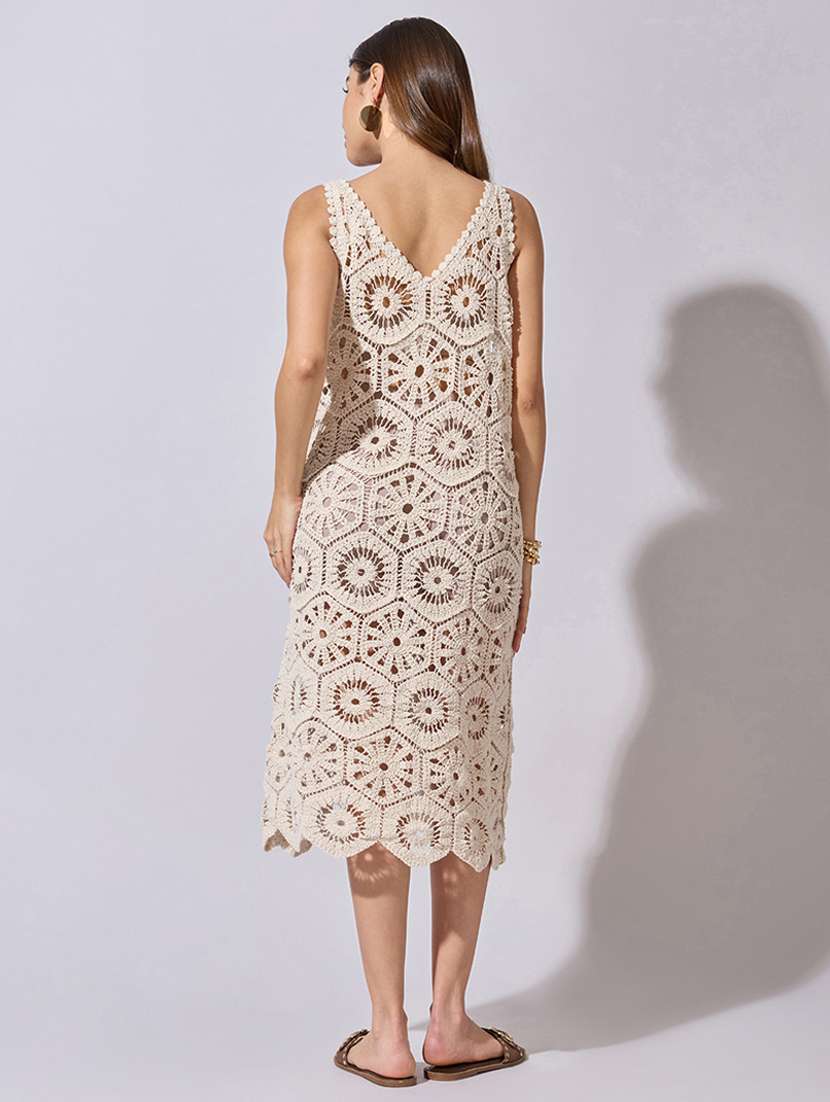 women self designed sleeveless a-line dress - 22396125 -  Standard Image - 4