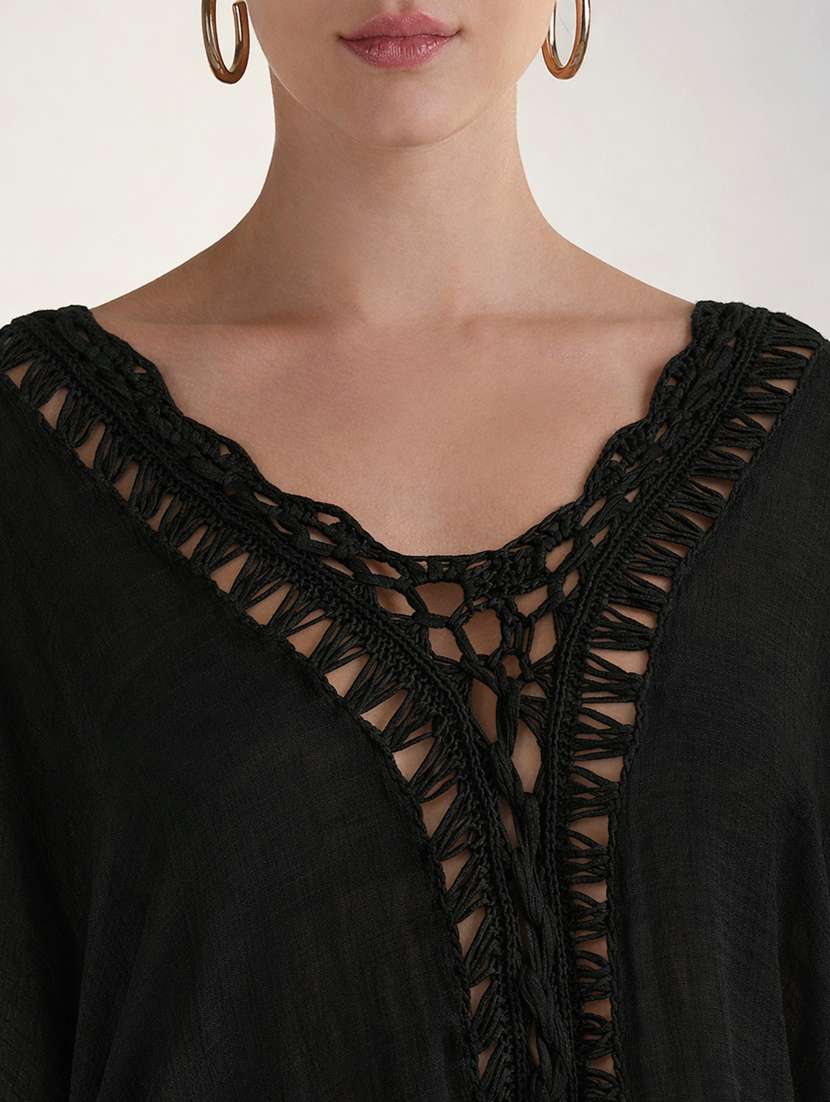 women solid kimono sleeve high low dress - 22396132 -  Standard Image - 1