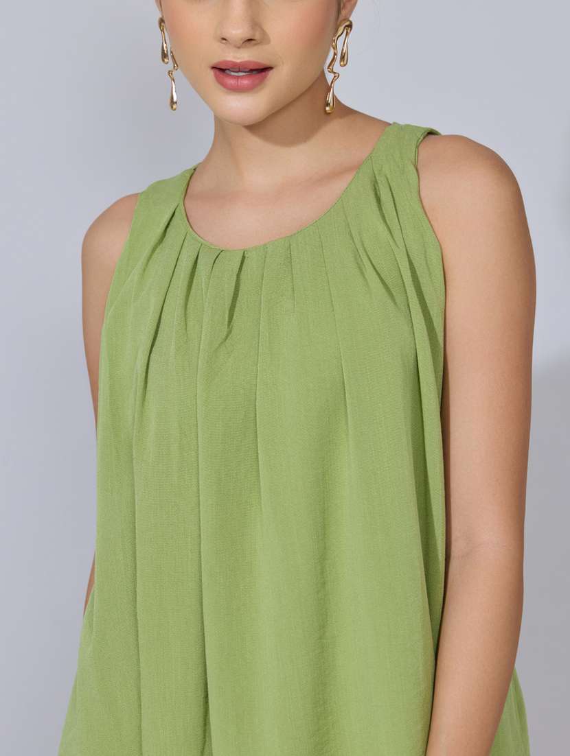 women solid halter neck a-line dress - 22396134 -  Standard Image - 1