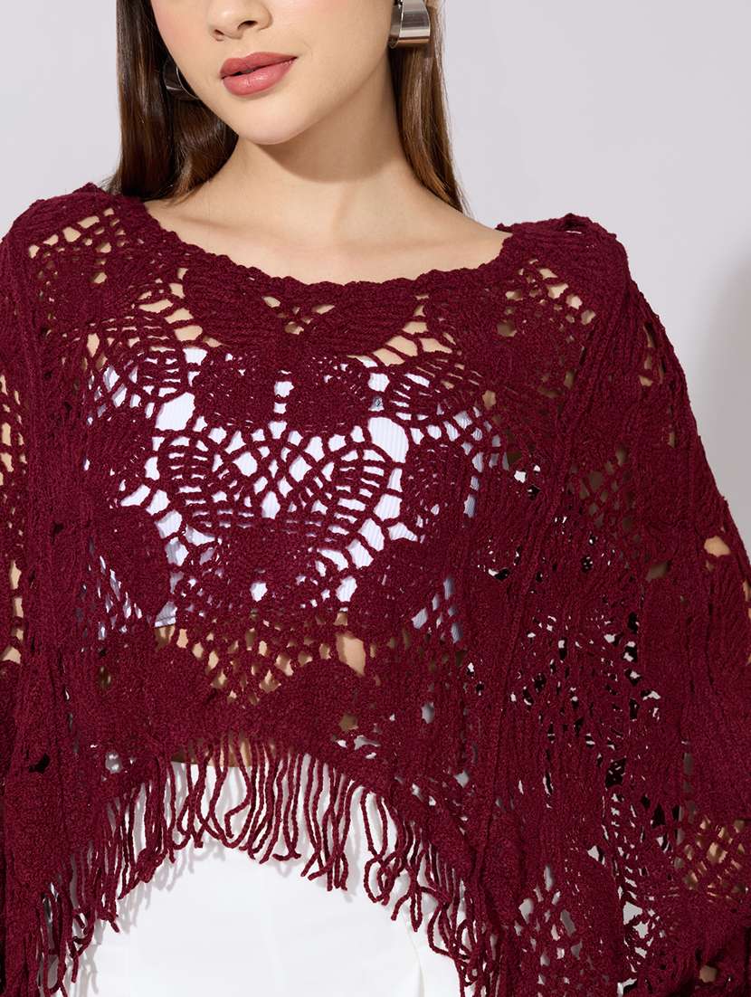 women self designed long sleeve crop top - 22396158 -  Standard Image - 1