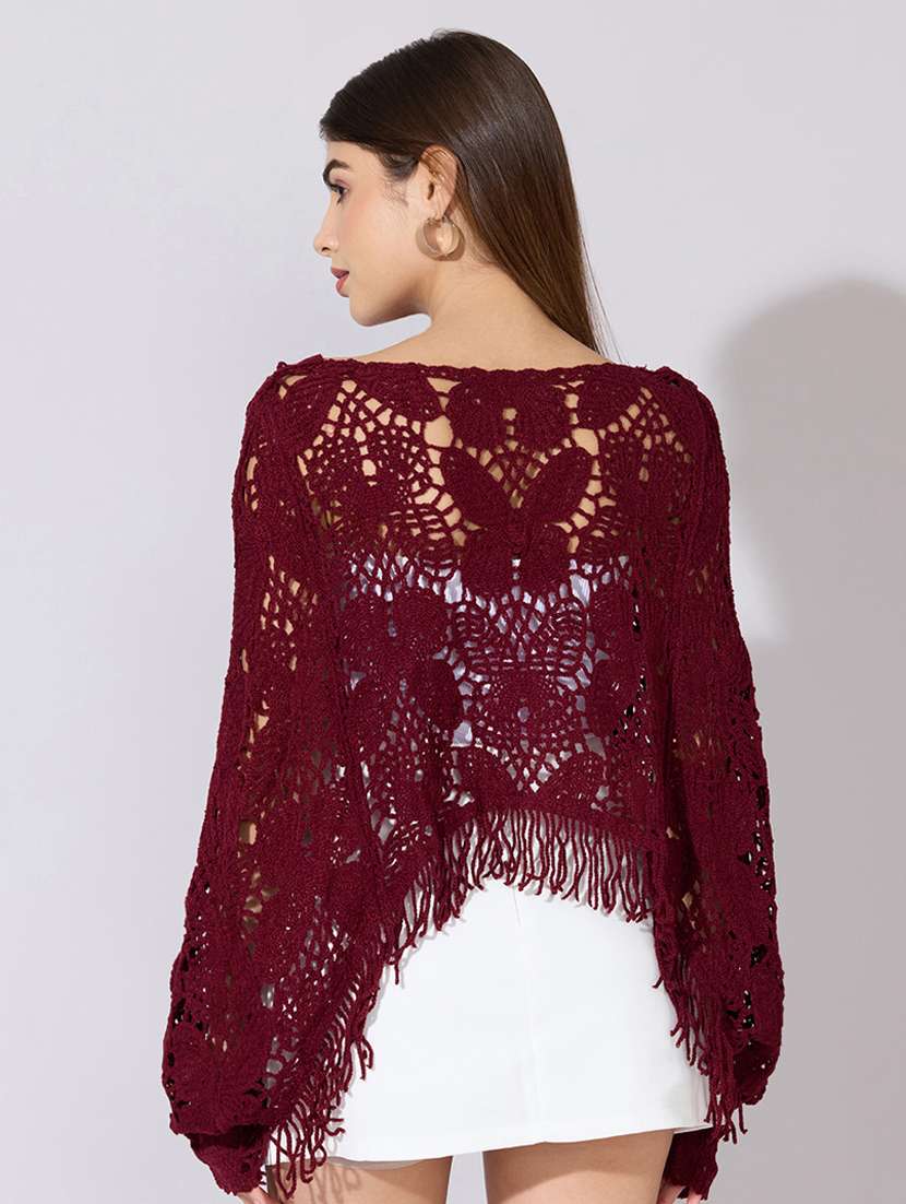 women self designed long sleeve crop top - 22396158 -  Standard Image - 4