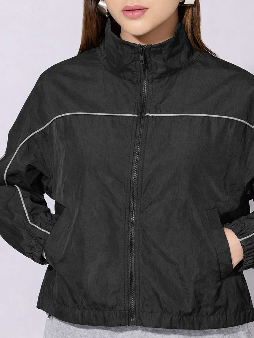 women solid long sleeve windcheater jacket - 22396166 -  Standard Image - 1