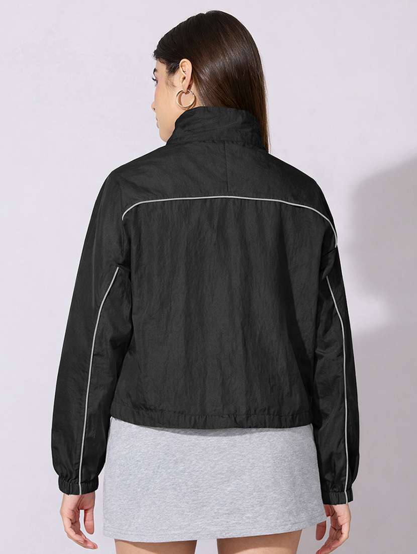 women solid long sleeve windcheater jacket - 22396166 -  Standard Image - 4