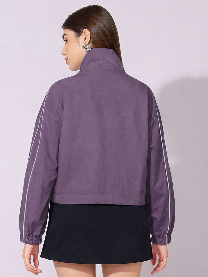 women solid long sleeve biker jacket - 22396170 -  Standard Image - 4