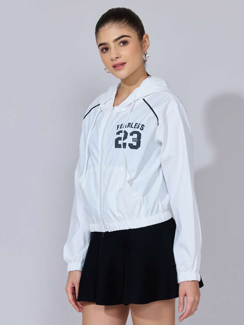 women back print long sleeve hooded jacket - 22396193 -  Standard Image - 4