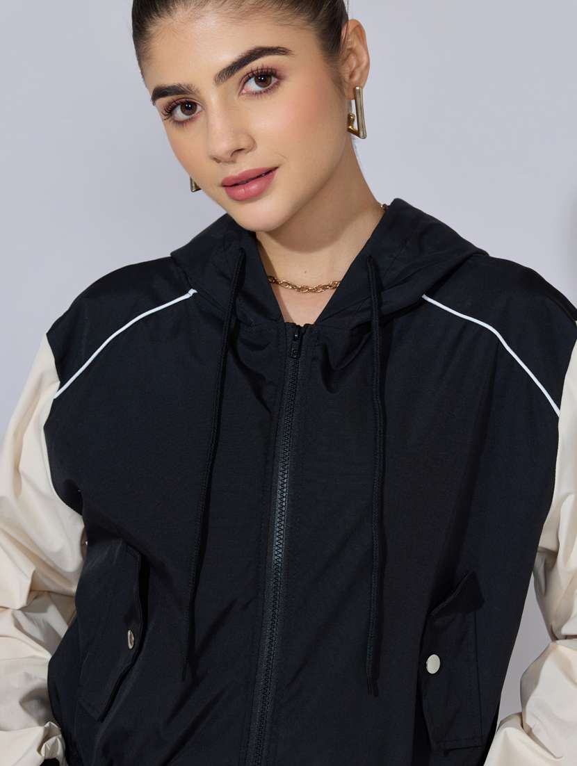 women long sleeve hooded bomber jacket - 22396196 -  Standard Image - 1