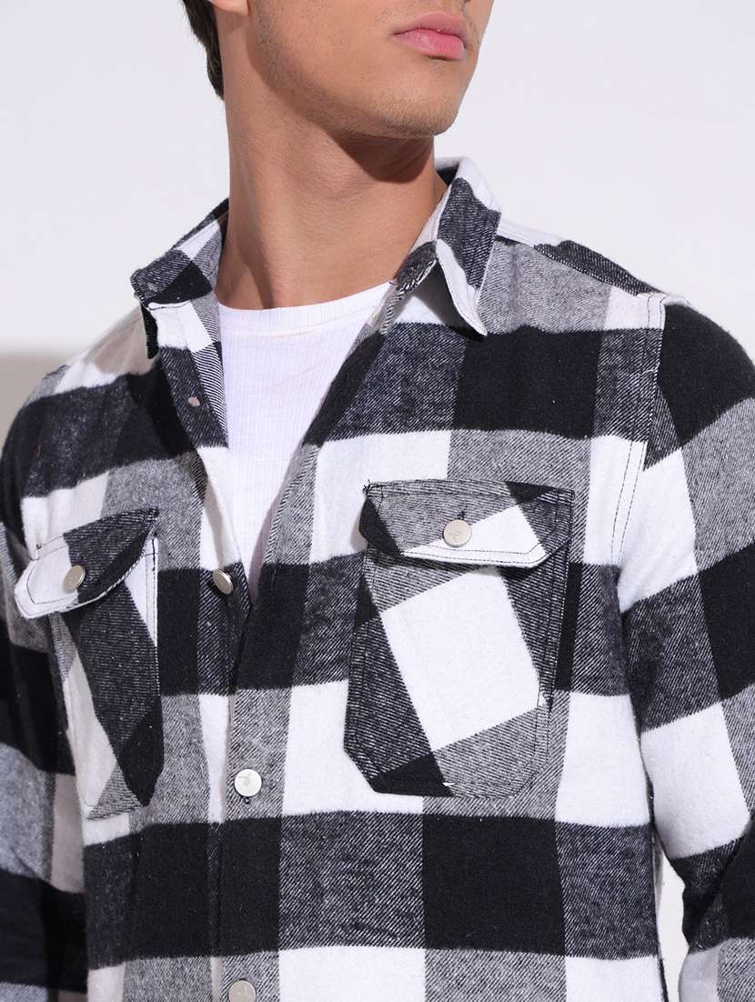 men checkered long sleeve regular fit shacket - 22396203 -  Standard Image - 1