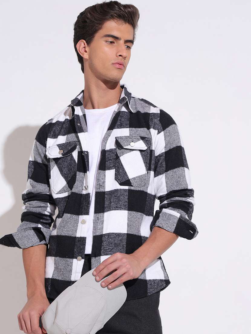 men checkered long sleeve regular fit shacket - 22396203 -  Standard Image - 4