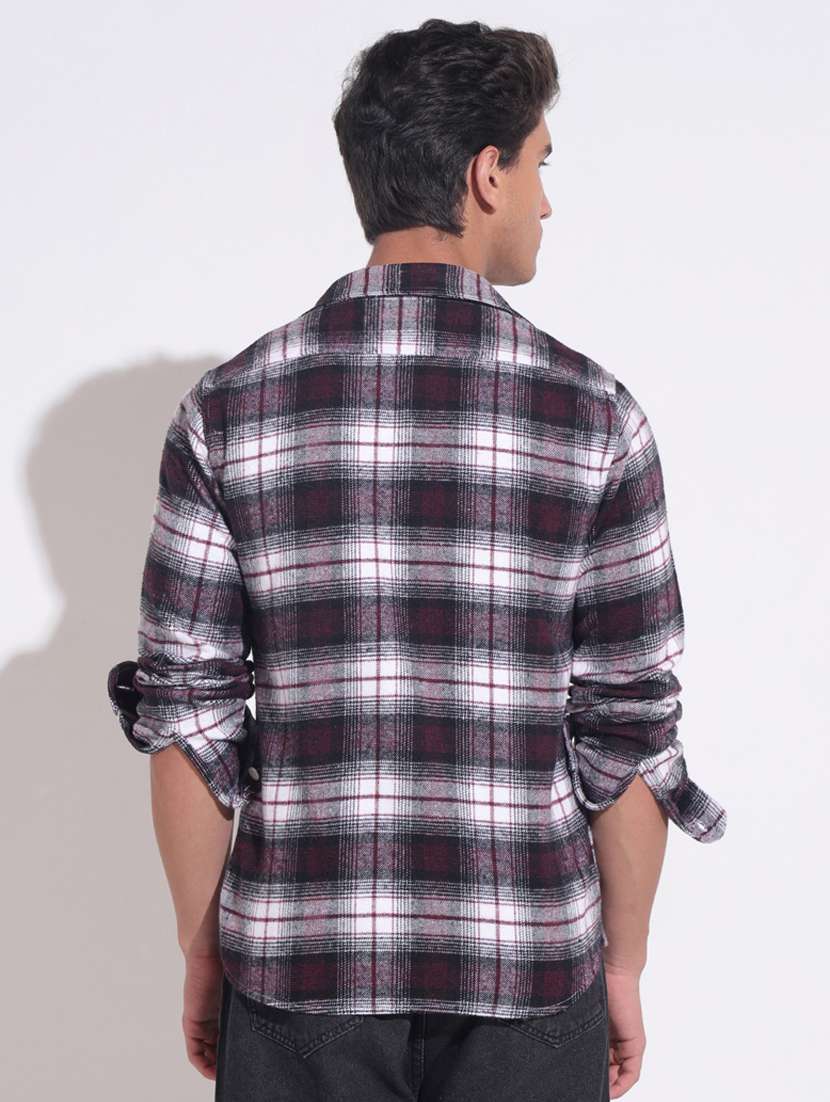 Men Checkered Long Sleeve Regular Fit Shacket - 22396204 -  Standard Image - 4