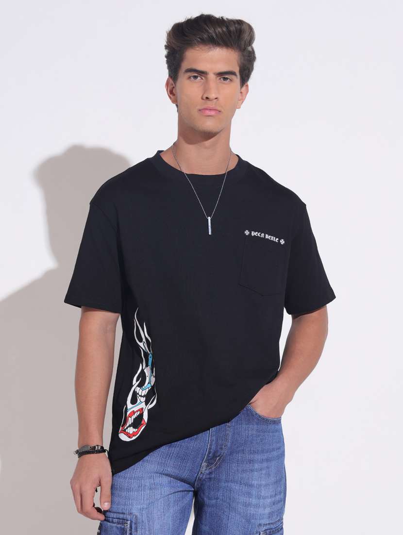 men printed short sleeve oversized t-shirt