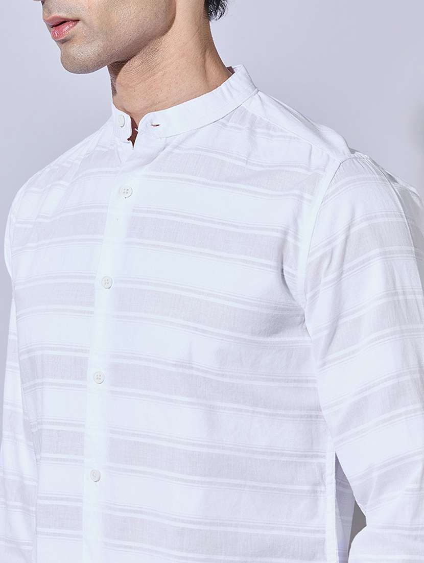 men striped long sleeve regular fit casual shirt - 22396260 -  Standard Image - 1