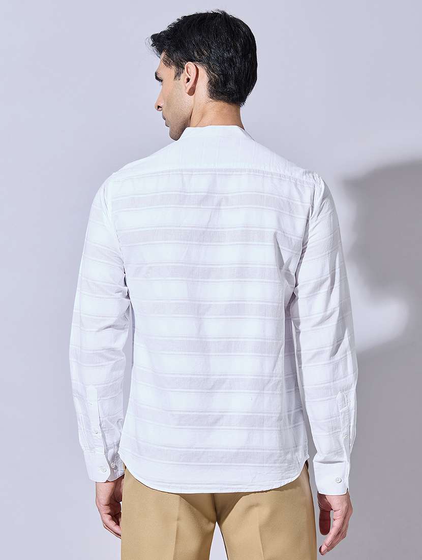 men striped long sleeve regular fit casual shirt - 22396260 -  Standard Image - 4