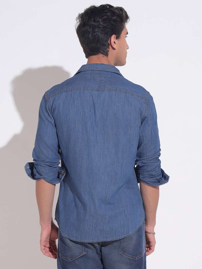 men solid long sleeve regular fit casual shirt - 22396261 -  Standard Image - 4