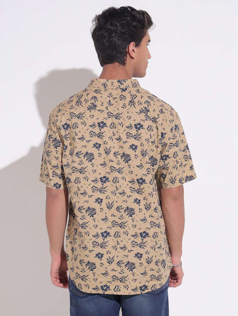 men printed short sleeve regular fit casual shirt - 22396262 -  Standard Image - 4