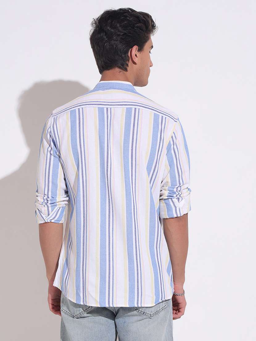 men striped long sleeve regular fit casual shirt - 22396263 -  Standard Image - 4