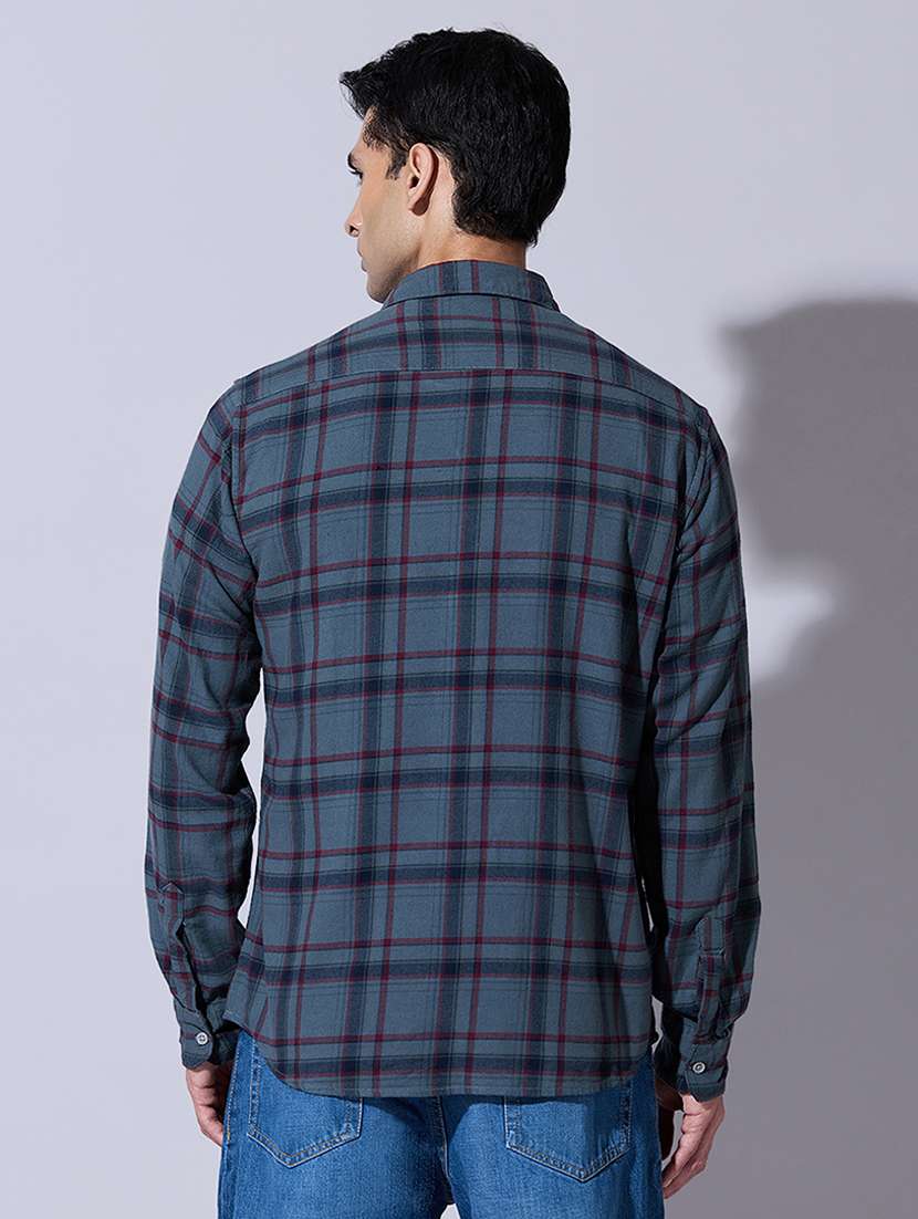 men checkered long sleeve regular fit casual shirt - 22396265 -  Standard Image - 4