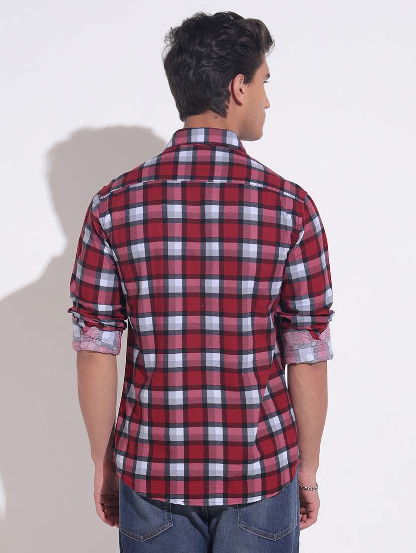 men checkered long sleeve regular fit casual shirt - 22396266 -  Standard Image - 4