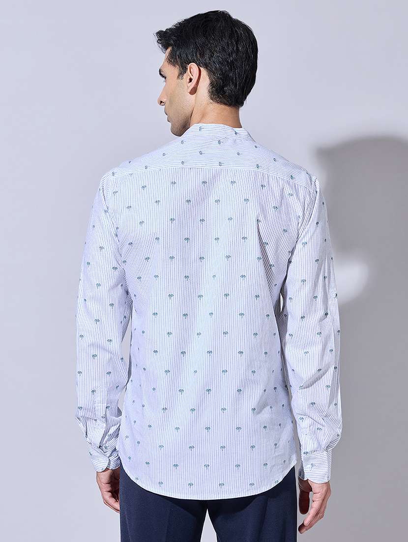 men printed long sleeve regular fit casual shirt - 22396268 -  Standard Image - 4