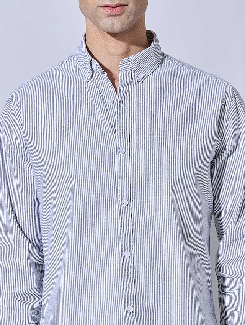 men striped long sleeve regular fit casual shirt - 22396271 -  Standard Image - 1