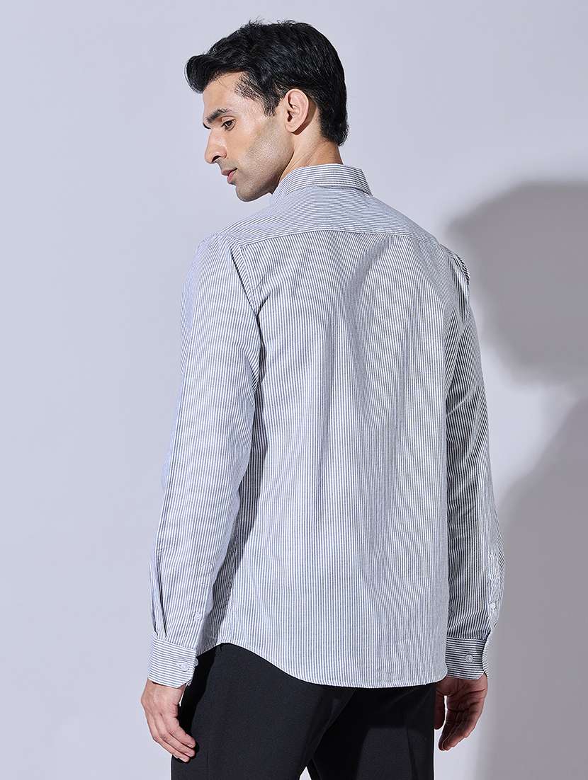 men striped long sleeve regular fit casual shirt - 22396271 -  Standard Image - 4