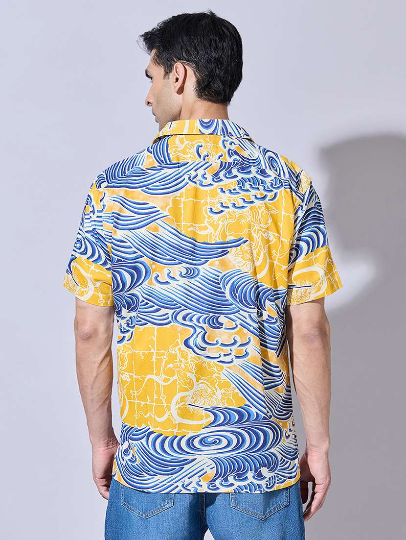 men printed short sleeve regular fit casual shirt - 22396278 -  Standard Image - 4