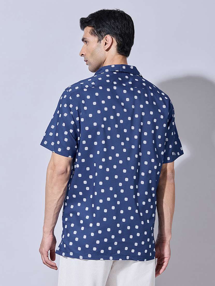 men printed short sleeve regular fit casual shirt - 22396279 -  Standard Image - 4