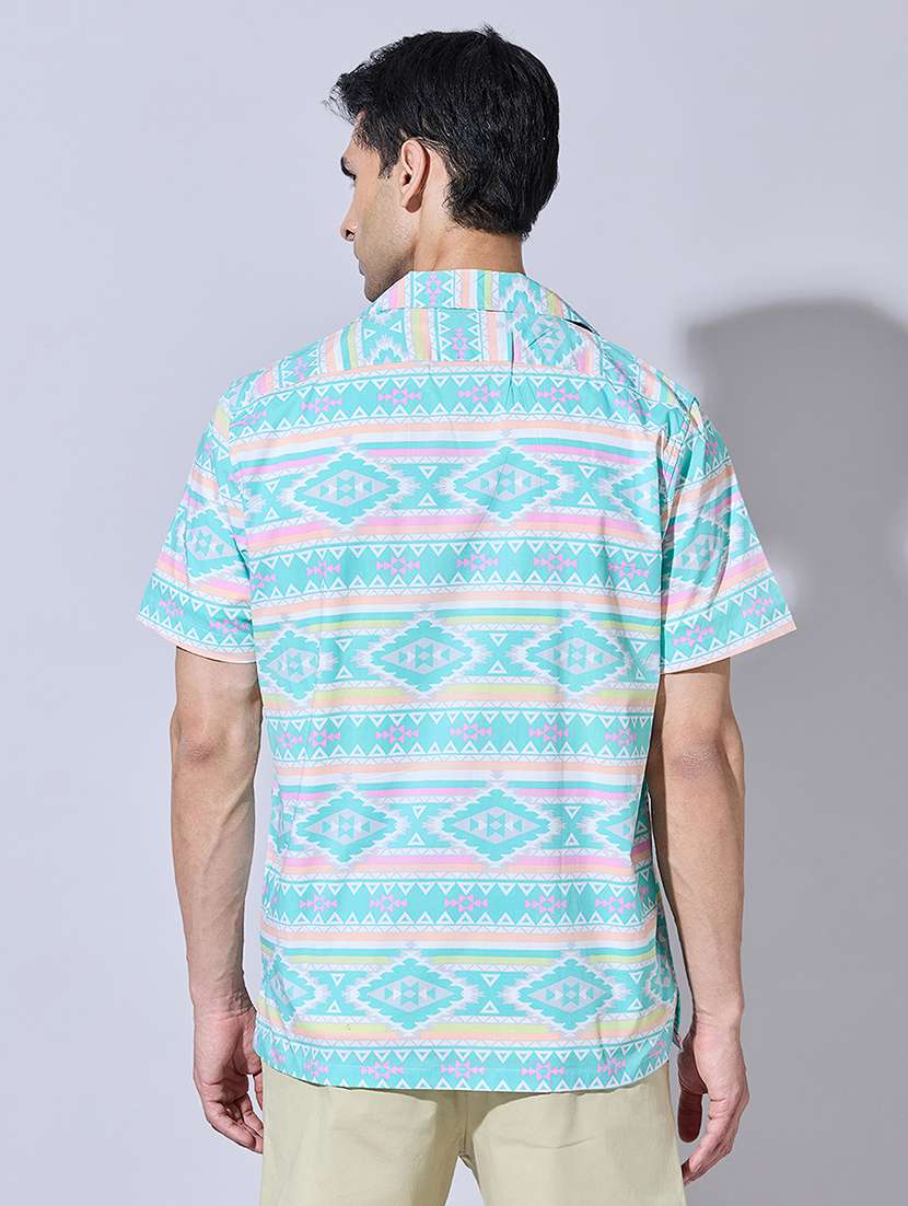 men printed short sleeve regular fit casual shirt - 22396282 -  Standard Image - 4