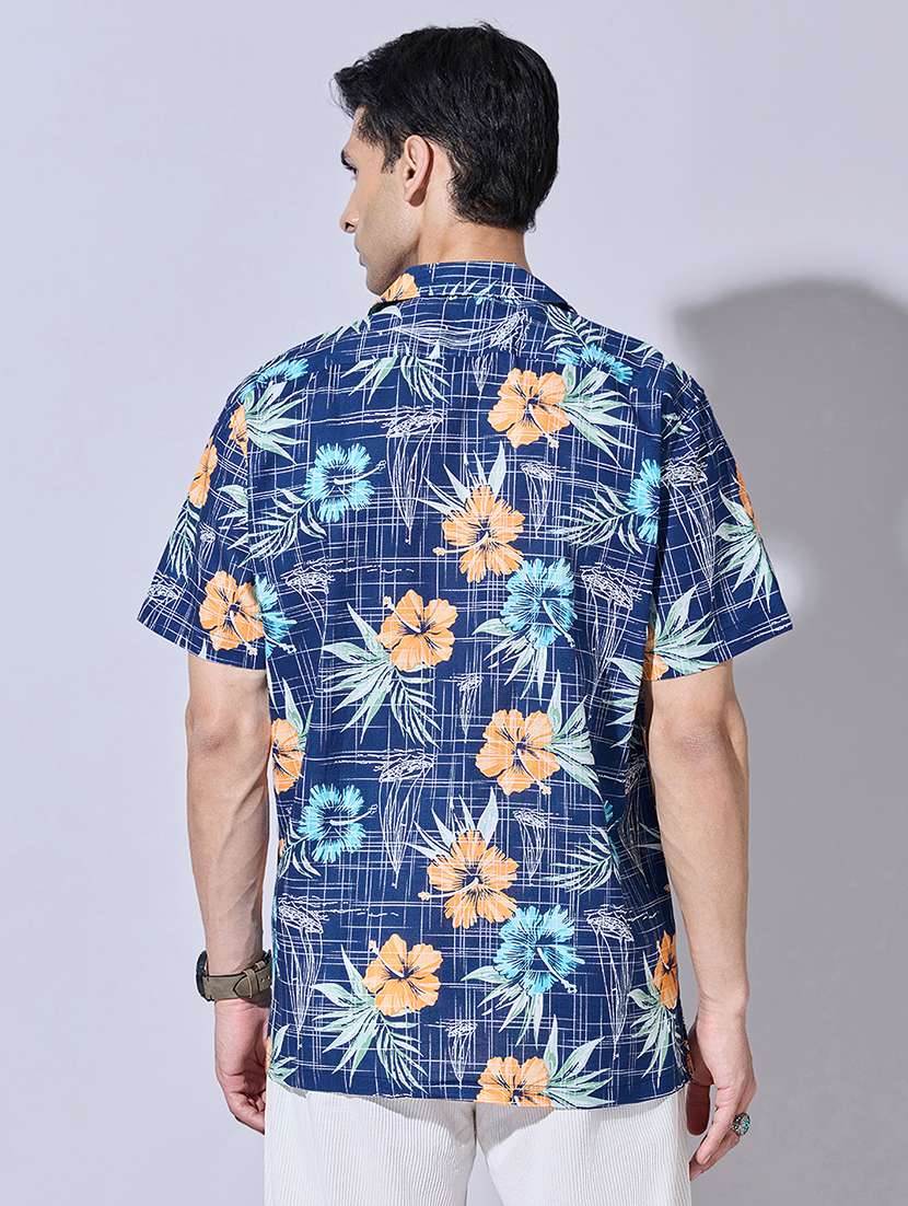men printed short sleeve regular fit casual shirt - 22396285 -  Standard Image - 4