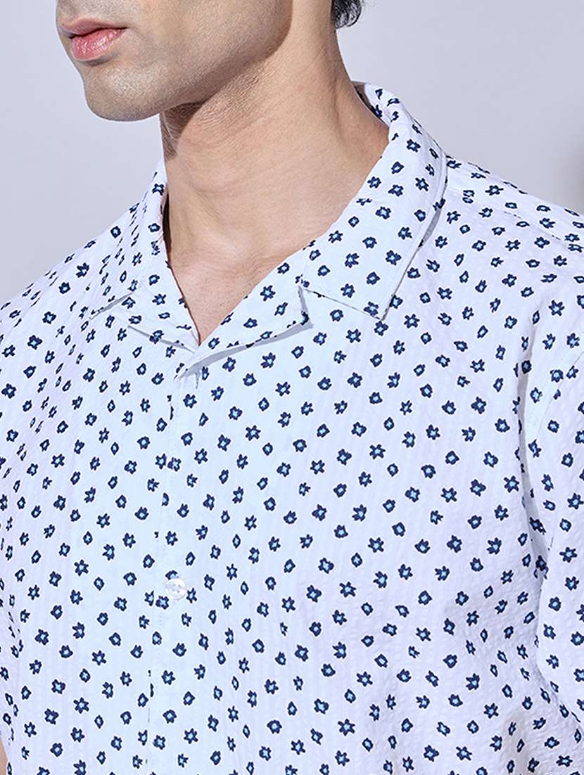 men printed short sleeve regular fit casual shirt - 22396286 -  Standard Image - 1