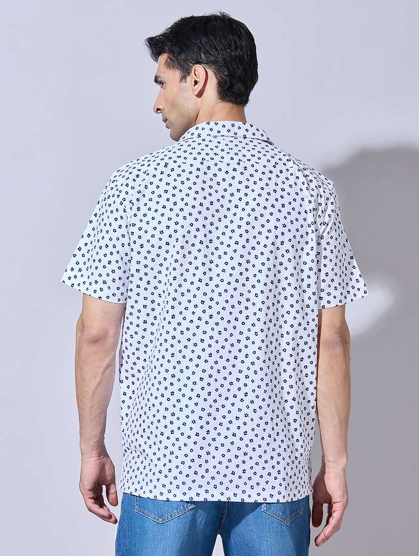 men printed short sleeve regular fit casual shirt - 22396286 -  Standard Image - 4