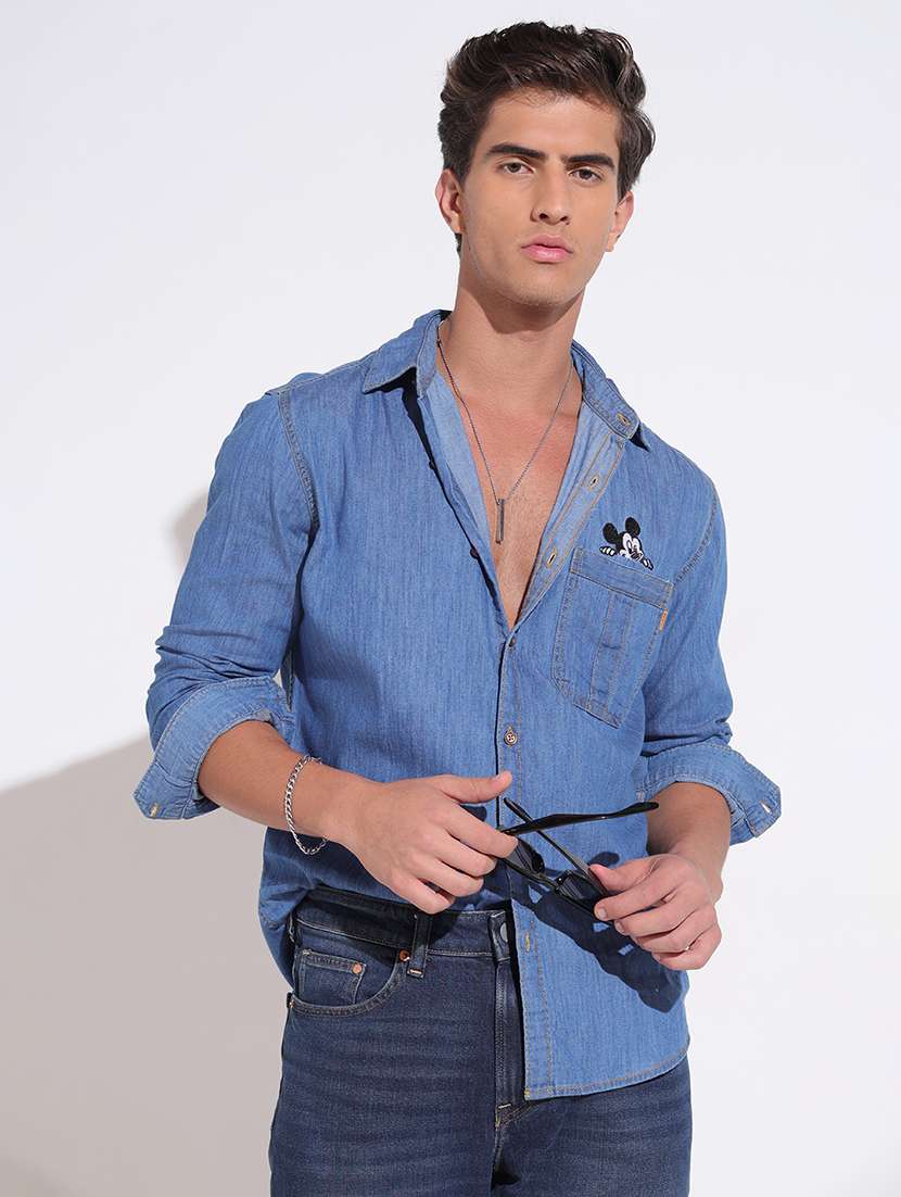 men solid long sleeve regular fit casual shirt