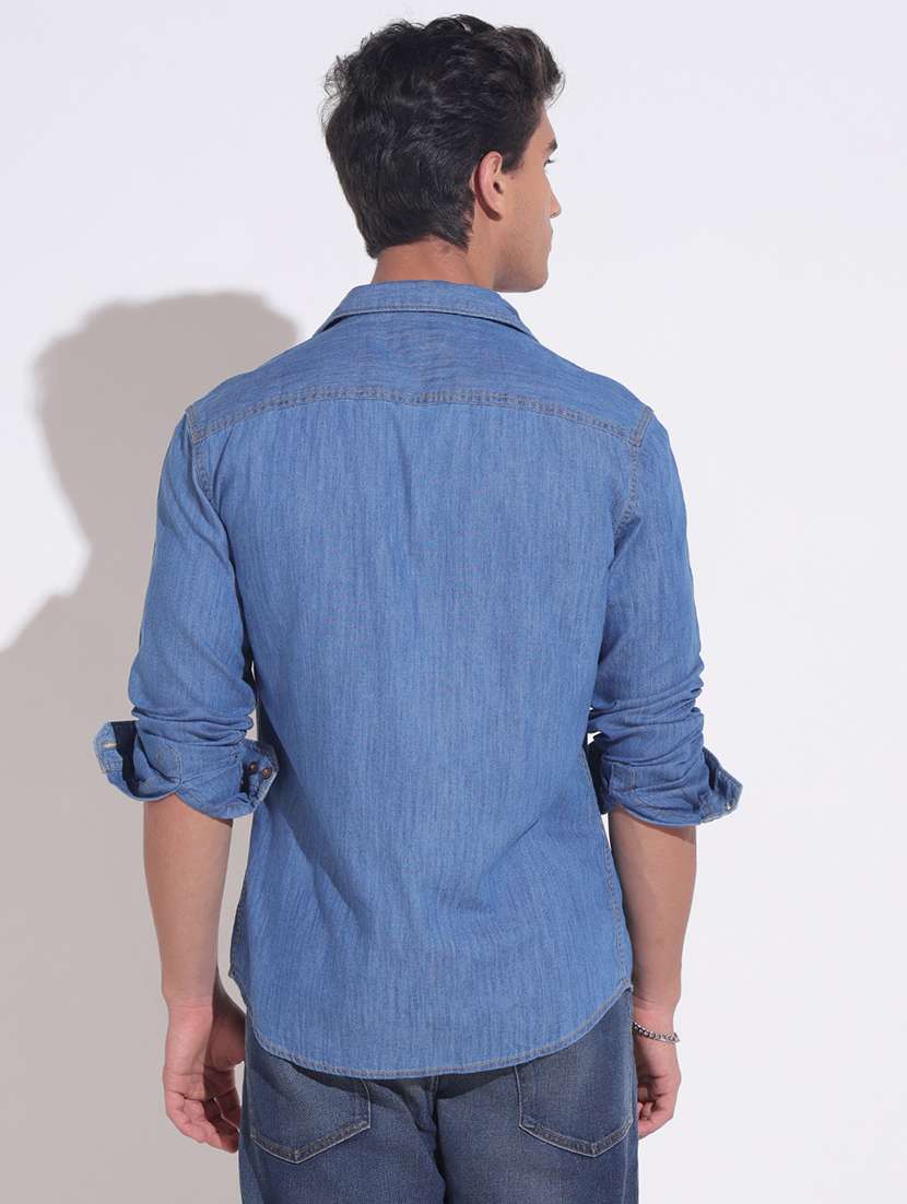 men solid long sleeve regular fit casual shirt - 22396288 -  Standard Image - 4