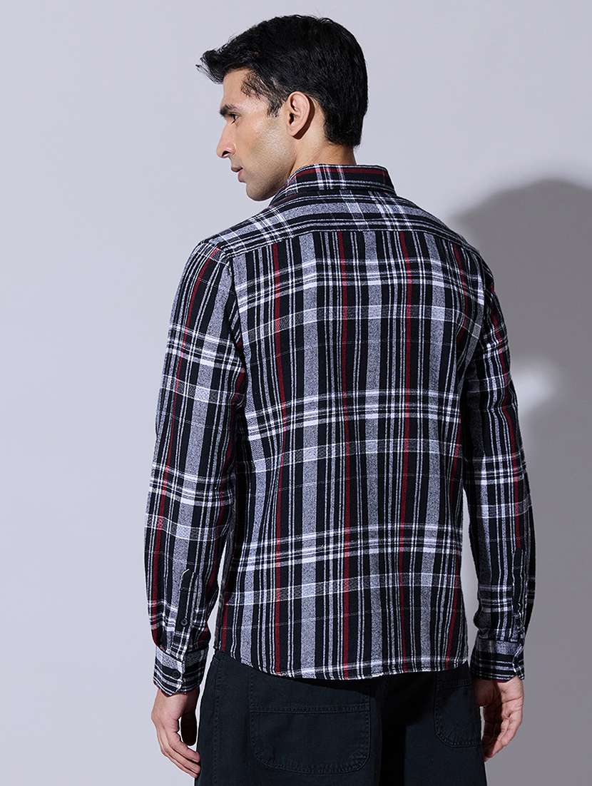 men checkered long sleeve regular fit casual shirt - 22396289 -  Standard Image - 4