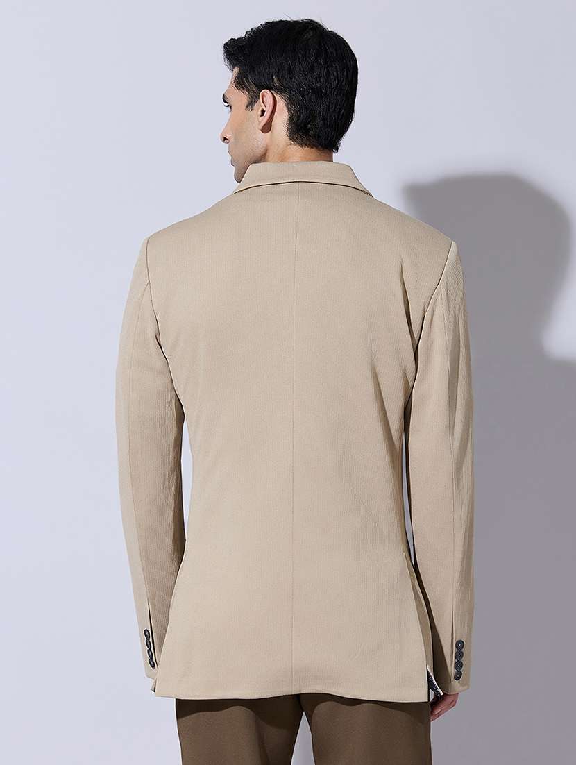 men solid lapel collar single breasted blazer - 22396291 -  Standard Image - 4