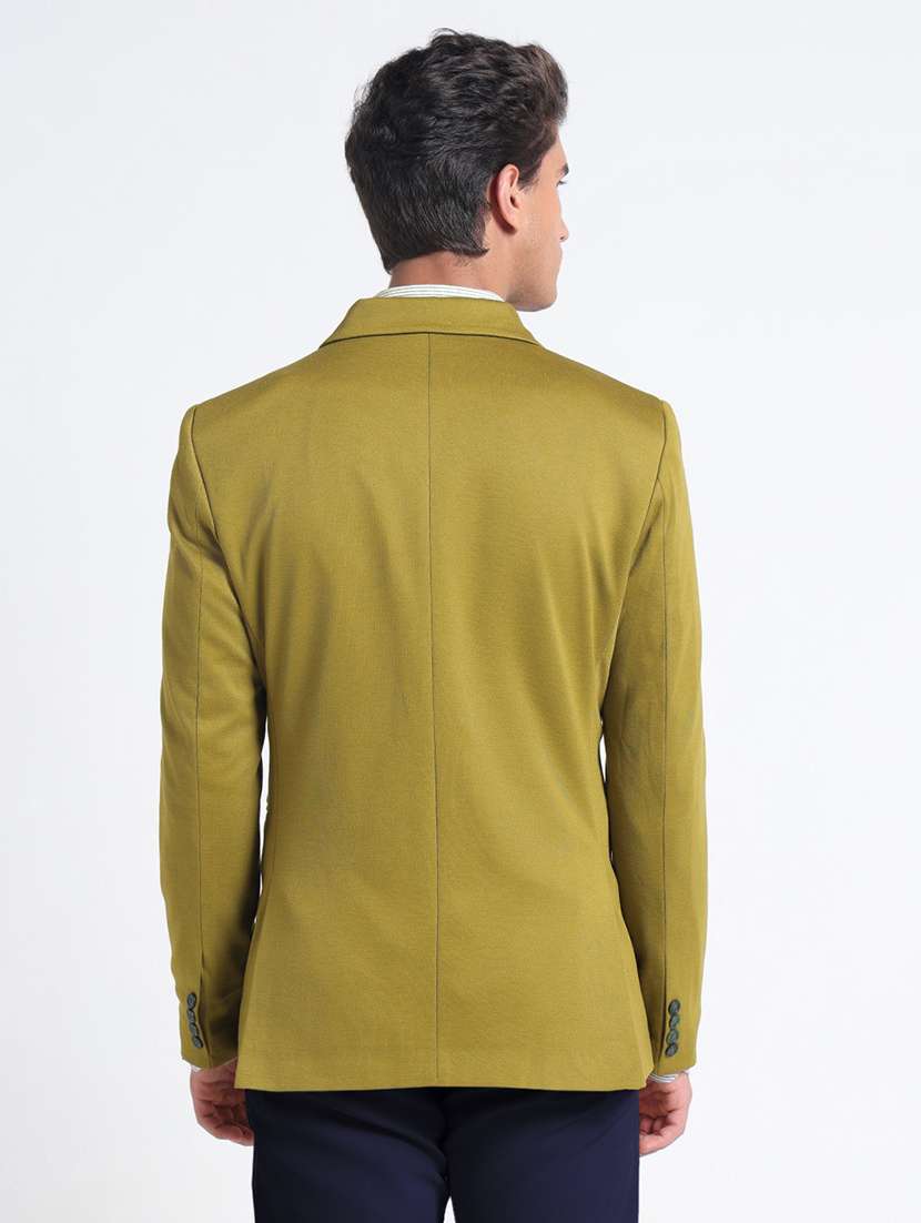 men solid lapel collar single breasted blazer - 22396292 -  Standard Image - 4