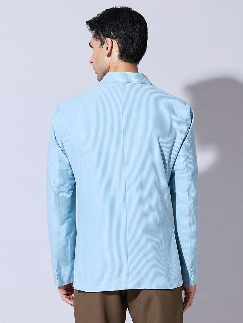 men solid lapel collar single breasted blazer - 22396298 -  Standard Image - 4