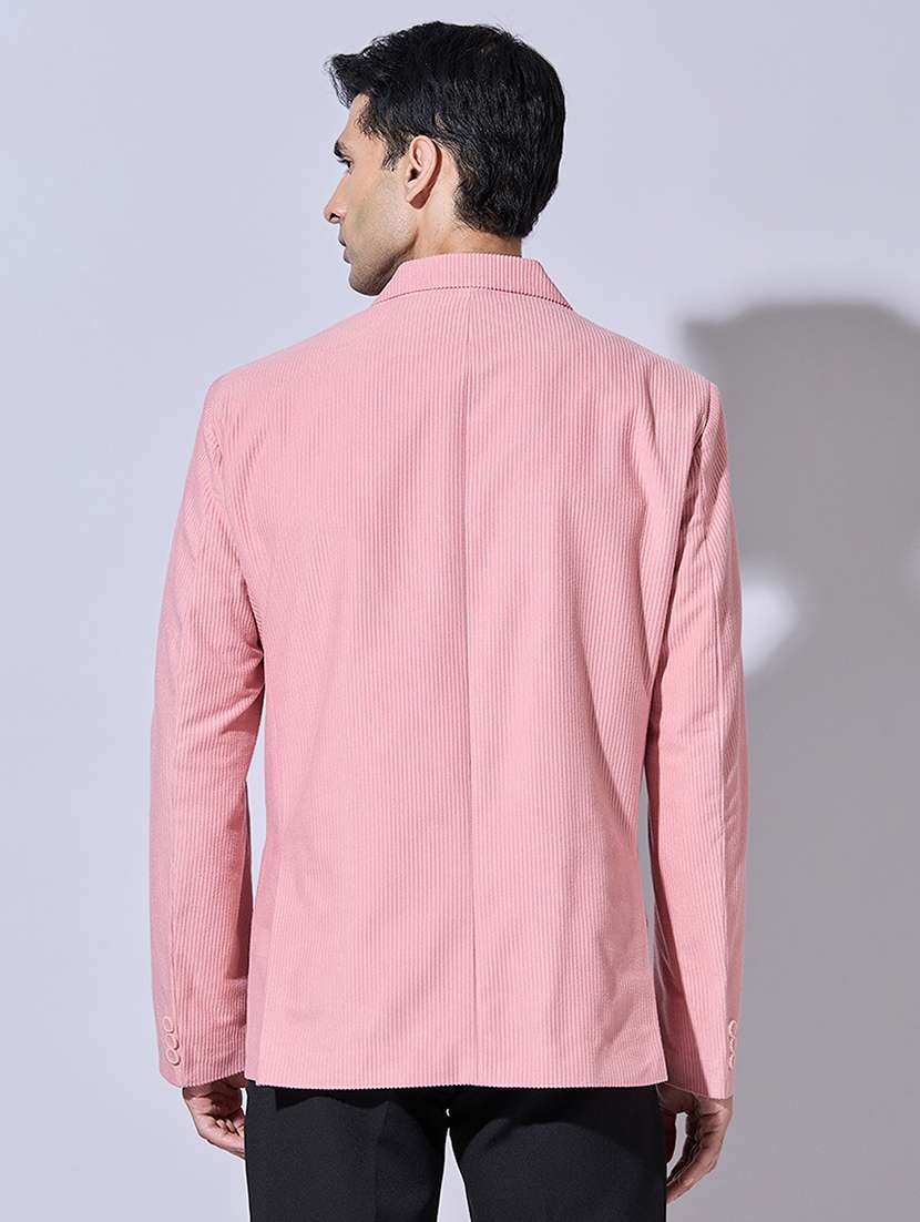 men solid lapel collar single breasted blazer - 22396303 -  Standard Image - 4